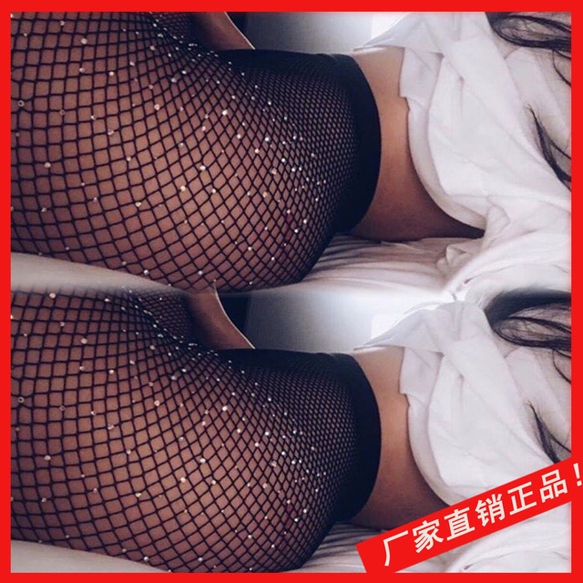 Sexy rhinestone fishnet tights