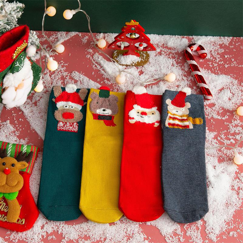 Autumn and winter middle tube Christmas ladies cotton socks 2021