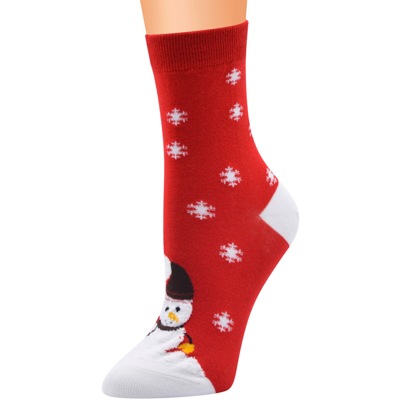 Medium tube cotton Christmas winter non slip socks women foot