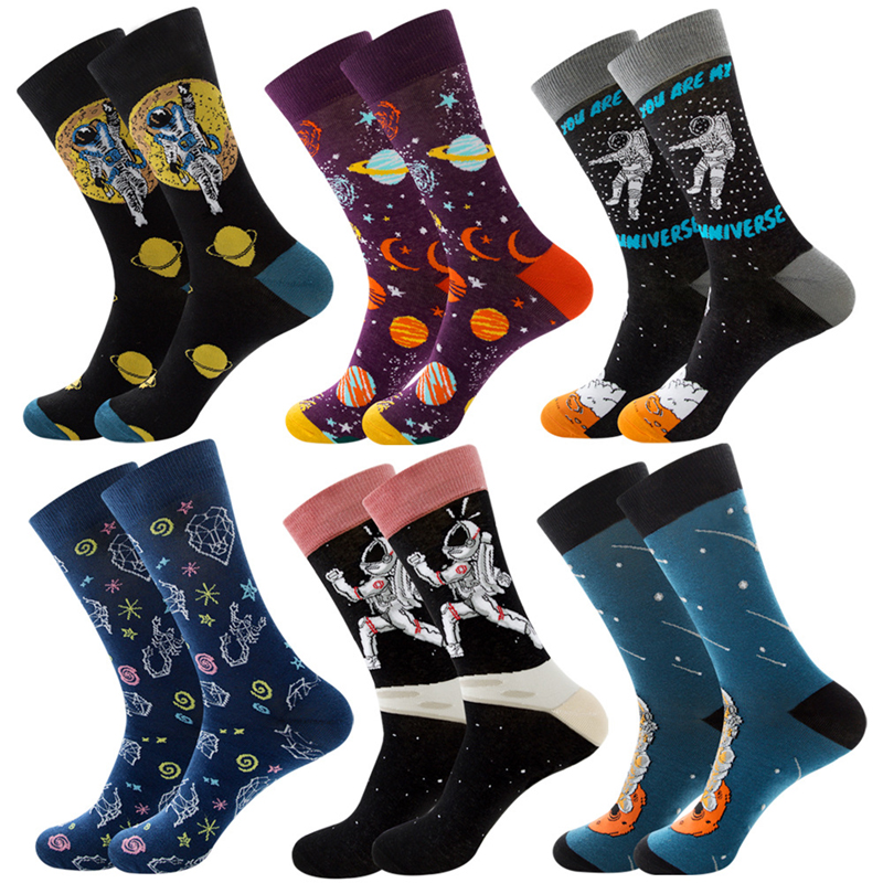 Hot sale cotton Astronaut series custom sublimated socks women foot