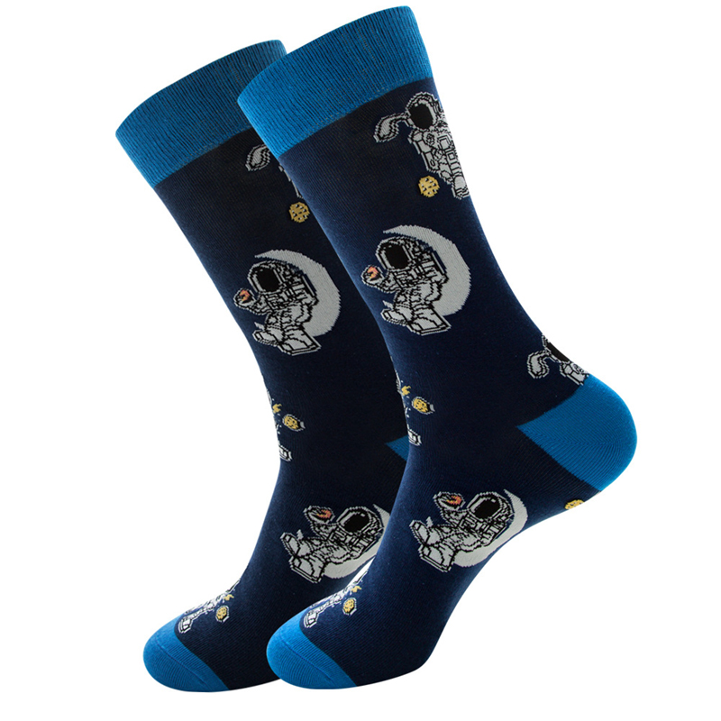 Hot sale cotton Astronaut series custom sublimated socks women foot