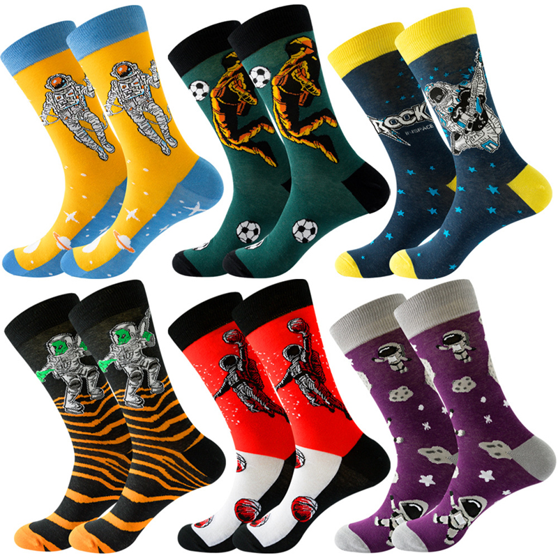 Hot sale cotton Astronaut series custom sublimated socks women foot