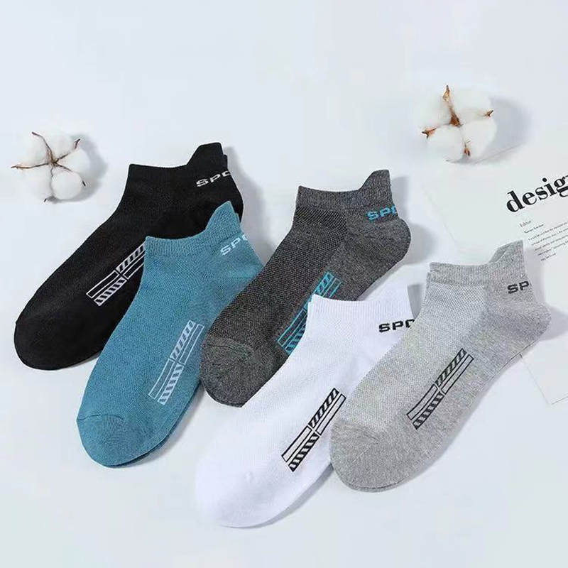 Sweat-absorbent deodorant breathable mesh slouch 100% cotton gym crew socks