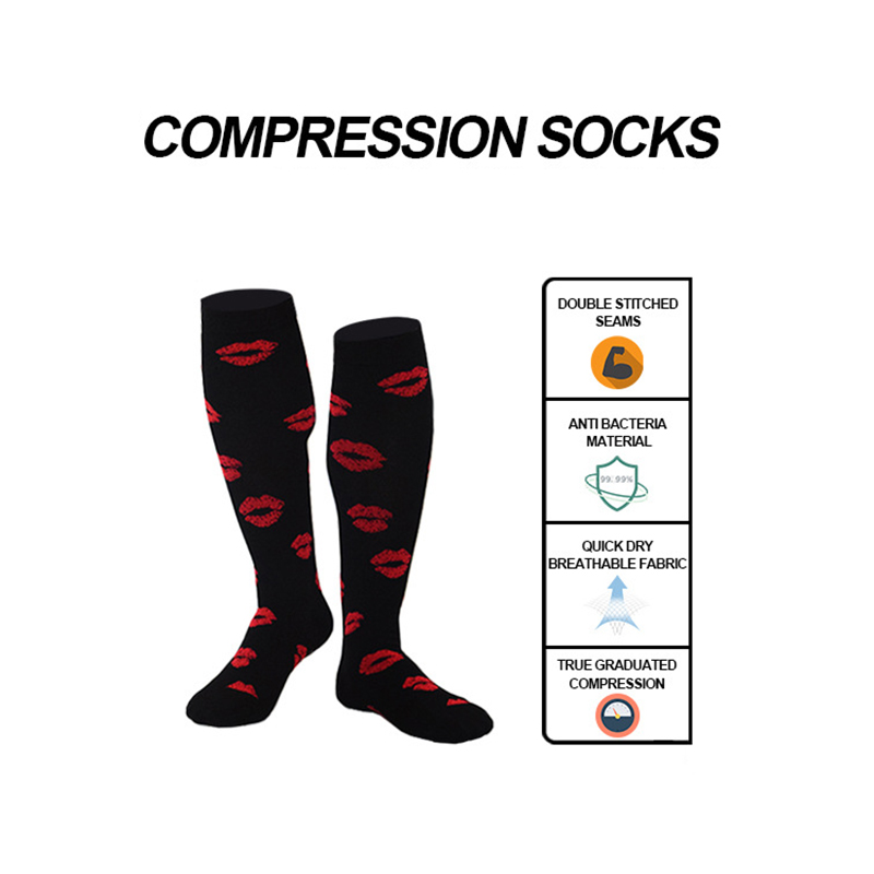 Women outdoor bike pressure compression over knee sports socks