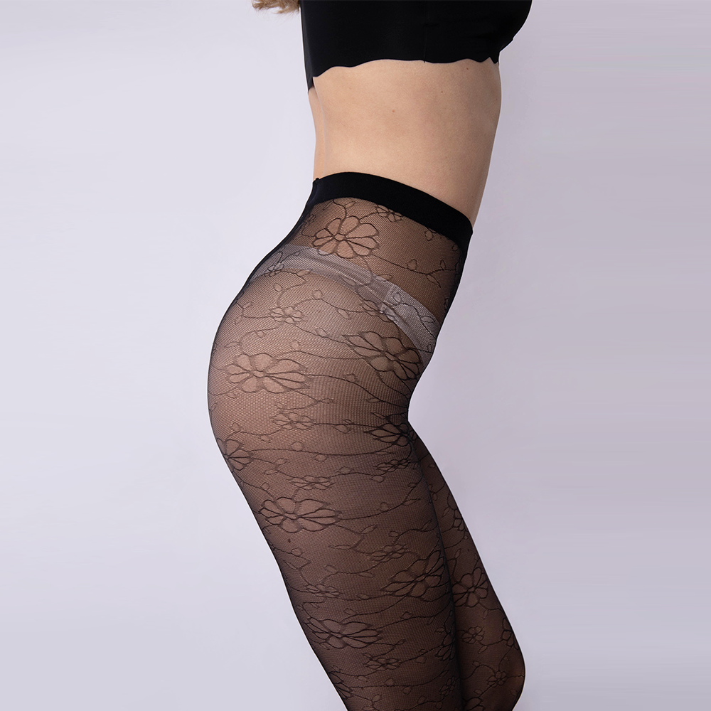 Super sexy allover floral jacquard tights