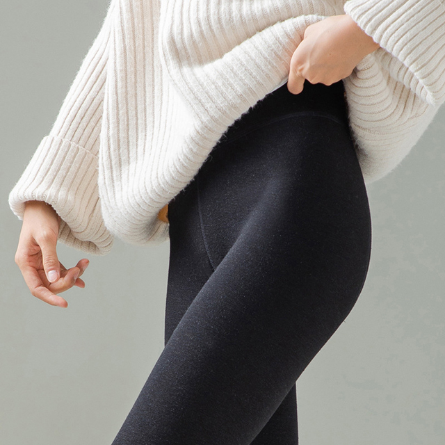 High waist fleece leggings thick cashmere tights