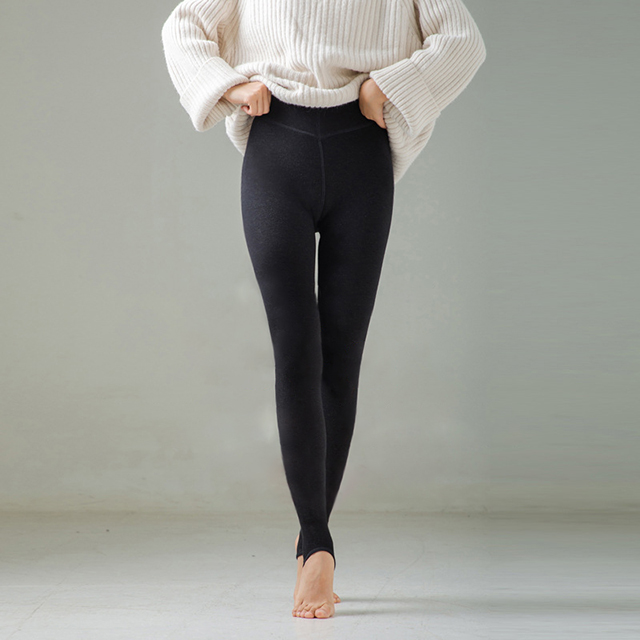 High waist fleece leggings thick cashmere tights