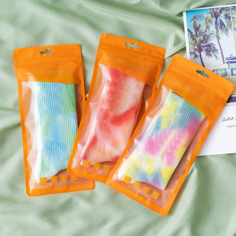 High quality tie dye socks unisex cotton colorful cute funky socks cartoon